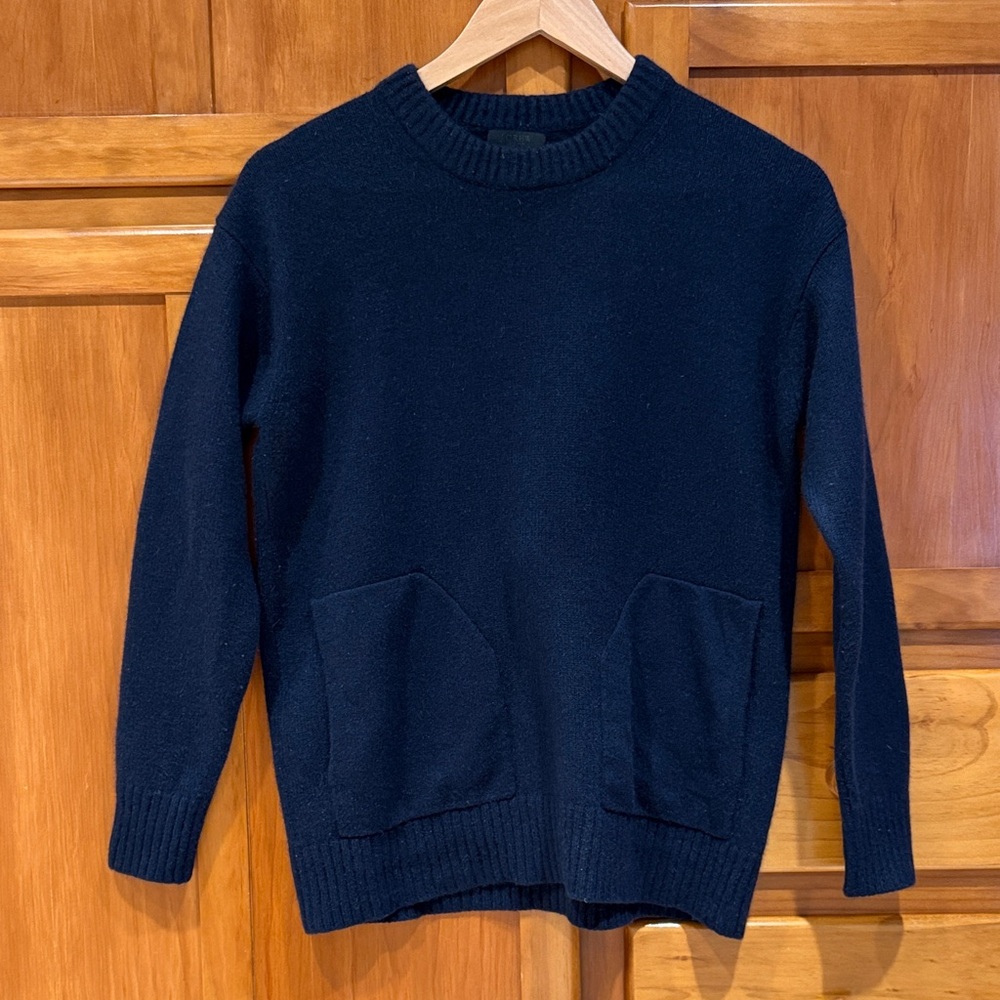 J. Crew Women’s Navy Blue Cashmere Crewneck Sweater